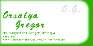 orsolya gregor business card